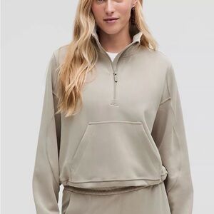 lululemon athletica Brushed Softstreme Half Zip in Riverstone